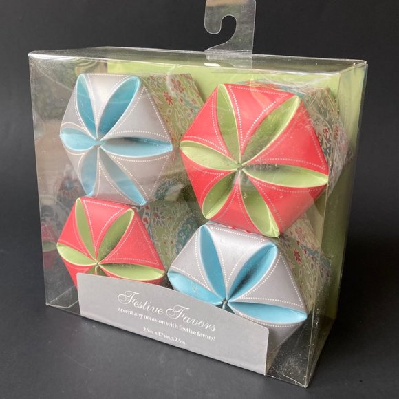 VTG Paisley Hexagonal Pinwheel Top Treat/Candy Boxes w/Name Tag (3 boxes x 4ct ) - Picture 4 of 15